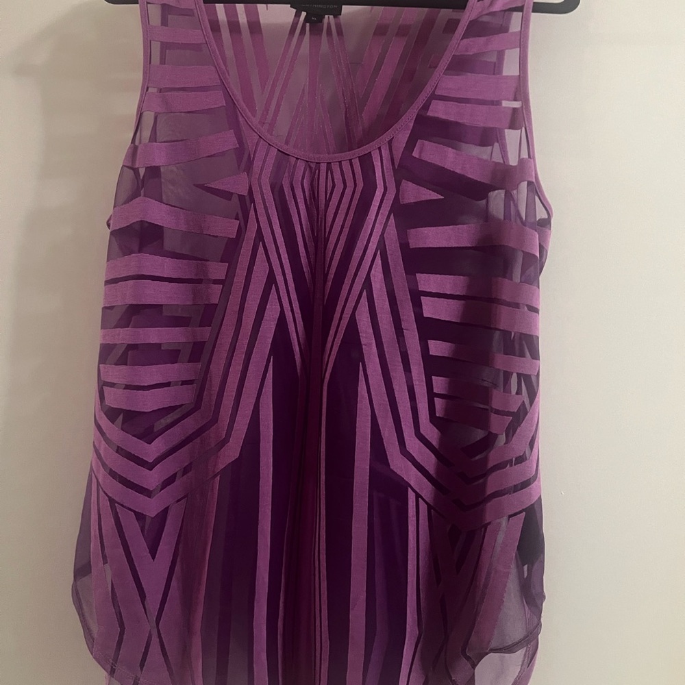 Worthington Purple Striped Tank Top